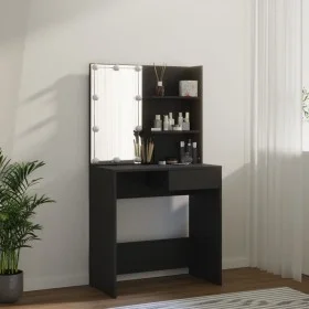 Black vanity with LED lights 74.5x40x141 cm by vidaXL, Bedroom Dressers - Ref: Foro24-833288, Price: 91,69 €, Discount: %