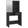 Tocador con LED negro 74,5x40x141 cm de vidaXL, Tocadores para dormitorios - Ref: Foro24-833288, Precio: 91,69 €, Descuento: %