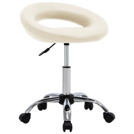Silla de trabajo con ruedas cuero sintético crema en Sillas de oficina | Comprar online en Foro24