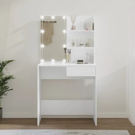 Tocador con LED blanco 74,5x40x141 cm de vidaXL, Tocadores para dormitorios - Ref: Foro24-808801, Precio: 93,18 €, Descuento: %