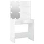 Schminktisch mit weißer LED 74,5x40x141 cm von vidaXL, Schlafzimmerkommoden - Ref: Foro24-808801, Preis: 92,58 €, Rabatt: %