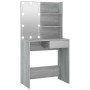 Sonoma grauer LED-Schminktisch 74,5 x 40 x 141 cm von vidaXL, Schlafzimmerkommoden - Ref: Foro24-820482, Preis: 89,79 €, Raba...