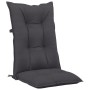 Cojín silla de jardín respaldo alto 2 uds tela gris 120x50x7 cm