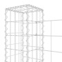Cesta de gaviones forma de U 2 postes de hierro 740x20x100 cm