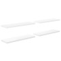 Estante flotante pared 4 uds MDF blanco brillo 120x23,5x3,8 cm