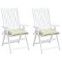 Cojines de silla de jardín 2 uds tela Oxford crema 50x50x7 cm