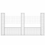 Cesta de gaviones forma de U 3 postes de hierro 260x20x150 cm