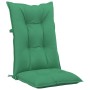 Cojín silla de jardín respaldo alto 6 uds tela verde 120x50x7cm