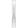 Cesta de gaviones forma de U 6 postes de hierro 620x20x150 cm