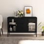 Aparador de acero y vidrio negro 105x35x70 cm de vidaXL, Aparadores - Ref: Foro24-336076, Precio: 205,64 €, Descuento: %
