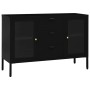 Aparador de acero y vidrio negro 105x35x70 cm de vidaXL, Aparadores - Ref: Foro24-336076, Precio: 205,64 €, Descuento: %