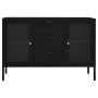 Aparador de acero y vidrio negro 105x35x70 cm de vidaXL, Aparadores - Ref: Foro24-336076, Precio: 205,64 €, Descuento: %