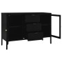 Aparador de acero y vidrio negro 105x35x70 cm de vidaXL, Aparadores - Ref: Foro24-336076, Precio: 205,64 €, Descuento: %