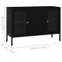 Aparador de acero y vidrio negro 105x35x70 cm de vidaXL, Aparadores - Ref: Foro24-336076, Precio: 205,64 €, Descuento: %