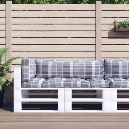 Kissen für Paletten 3 Einheiten grau karierter Stoff von vidaXL, Kissen für Stühle und Sofas - Ref: Foro24-314671, Preis: 61,...