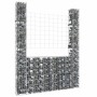 Cesta de gaviones forma de U 2 postes de hierro 140x20x200 cm