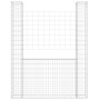 Cesta de gaviones forma de U 2 postes de hierro 140x20x200 cm