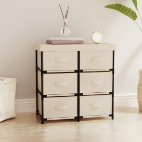 Storage cabinet with 6 cream steel drawers 55x29x55 cm by vidaXL, Lockers and storage cabinets - Ref: Foro24-337258, Price: 3...