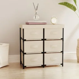 Storage cabinet with 6 cream steel drawers 55x29x55 cm by vidaXL, Lockers and storage cabinets - Ref: Foro24-337258, Price: 3...
