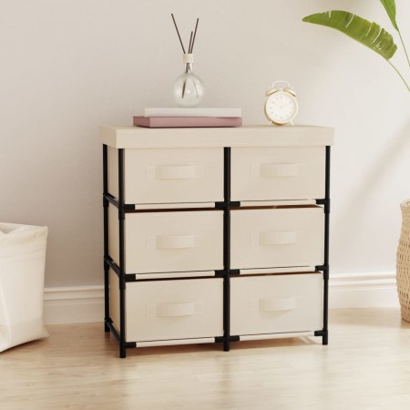 Storage cabinet with 6 cream steel drawers 55x29x55 cm by vidaXL, Lockers and storage cabinets - Ref: Foro24-337258, Price: 3...