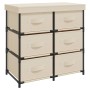 Storage cabinet with 6 cream steel drawers 55x29x55 cm by vidaXL, Lockers and storage cabinets - Ref: Foro24-337258, Price: 3...