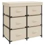 Storage cabinet with 6 cream steel drawers 55x29x55 cm by vidaXL, Lockers and storage cabinets - Ref: Foro24-337258, Price: 3...
