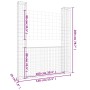 Cesta de gaviones forma de U 2 postes de hierro 140x20x200 cm