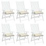 Cojines sillas de jardín 6 uds tela Oxford crema 50x50x7 cm