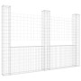 Cesta de gaviones forma de U 3 postes de hierro 260x20x200 cm