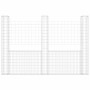 Cesta de gaviones forma de U 3 postes de hierro 260x20x200 cm