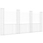 Cesta de gaviones forma de U 4 postes de hierro 380x20x200 cm