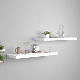 Estantes flotantes de pared 2 uds MDF blanco 80x23,5x3,8 cm