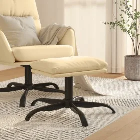 Reposapiés de terciopelo blanco crema 60x60x36 cm de vidaXL, Otomanas - Ref: Foro24-341587, Precio: 33,15 €, Descuento: %