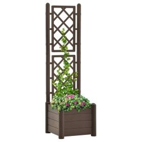 Pflanzkübel mit Gitter PP Mokka 43x43x142 cm von vidaXL, Töpfe und Pflanzgefäße - Ref: Foro24-313980, Preis: 97,94 €, Rabatt: %