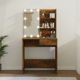 Dressing table with LED smoked oak color 74.5x40x141 cm by vidaXL, Bedroom Dressers - Ref: Foro24-820481, Price: 80,25 €, Dis...
