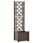 Planter with PP mocha lattice 43x43x142 cm by vidaXL, Pots and planters - Ref: Foro24-313980, Price: 97,94 €, Discount: %