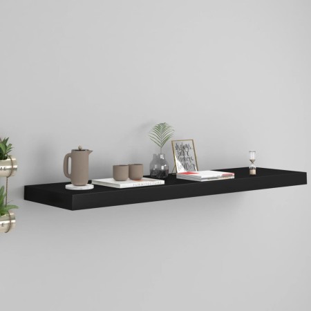 Estante flotante de pared MDF negro 90x23,5x3,8 cm en Estantes y estanterías | Comprar online en Foro24