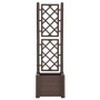 Planter with PP mocha lattice 43x43x142 cm by vidaXL, Pots and planters - Ref: Foro24-313980, Price: 97,94 €, Discount: %