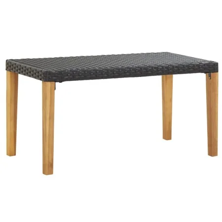 Synthetic rattan and black acacia wood garden bench 120 cm by vidaXL, garden benches - Ref: Foro24-46488, Price: 50,22 €, Dis...