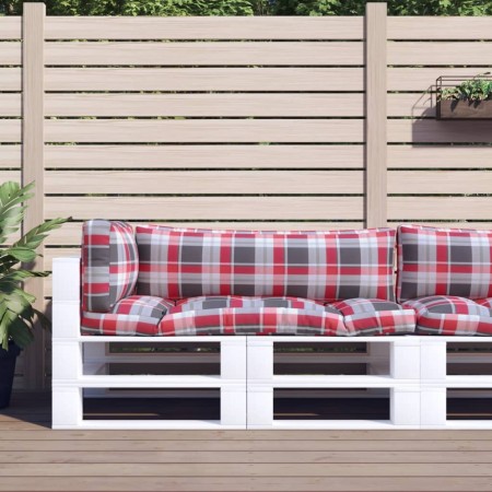 Kissen für Paletten 3 Stück rot karierter Stoff von vidaXL, Kissen für Stühle und Sofas - Ref: Foro24-314670, Preis: 65,26 €,...