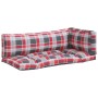 Kissen für Paletten 3 Stück rot karierter Stoff von vidaXL, Kissen für Stühle und Sofas - Ref: Foro24-314670, Preis: 65,26 €,...