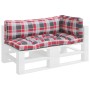 Kissen für Paletten 3 Stück rot karierter Stoff von vidaXL, Kissen für Stühle und Sofas - Ref: Foro24-314670, Preis: 65,26 €,...