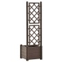 Planter with PP mocha lattice 43x43x142 cm by vidaXL, Pots and planters - Ref: Foro24-313980, Price: 97,94 €, Discount: %