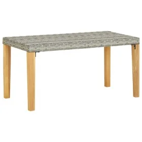 Banco de jardín ratán sintético y madera de acacia gris 120 cm by vidaXL, garden benches - Ref: Foro24-46489, Price: 48,40 €,...