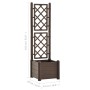 Planter with PP mocha lattice 43x43x142 cm by vidaXL, Pots and planters - Ref: Foro24-313980, Price: 97,94 €, Discount: %