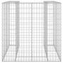 Muro gaviones para contenedor basura galvanizado 110x100x110 cm