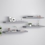 Estantes flotantes de pared 4 uds MDF gris 80x23,5x3,8 cm