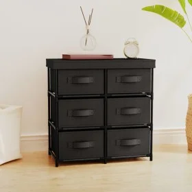 Storage cabinet with 6 black steel drawers 55x29x55 cm by vidaXL, Lockers and storage cabinets - Ref: Foro24-337257, Price: 3...