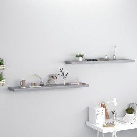 Estantes flotantes de pared 2 uds MDF gris 120x23,5x3,8 cm