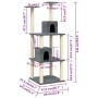 Katzenkratzbaum mit dunkelgrauen Sisalstämmen, 141 cm von vidaXL, Katzenmöbel - Ref: Foro24-171526, Preis: 54,76 €, Rabatt: %